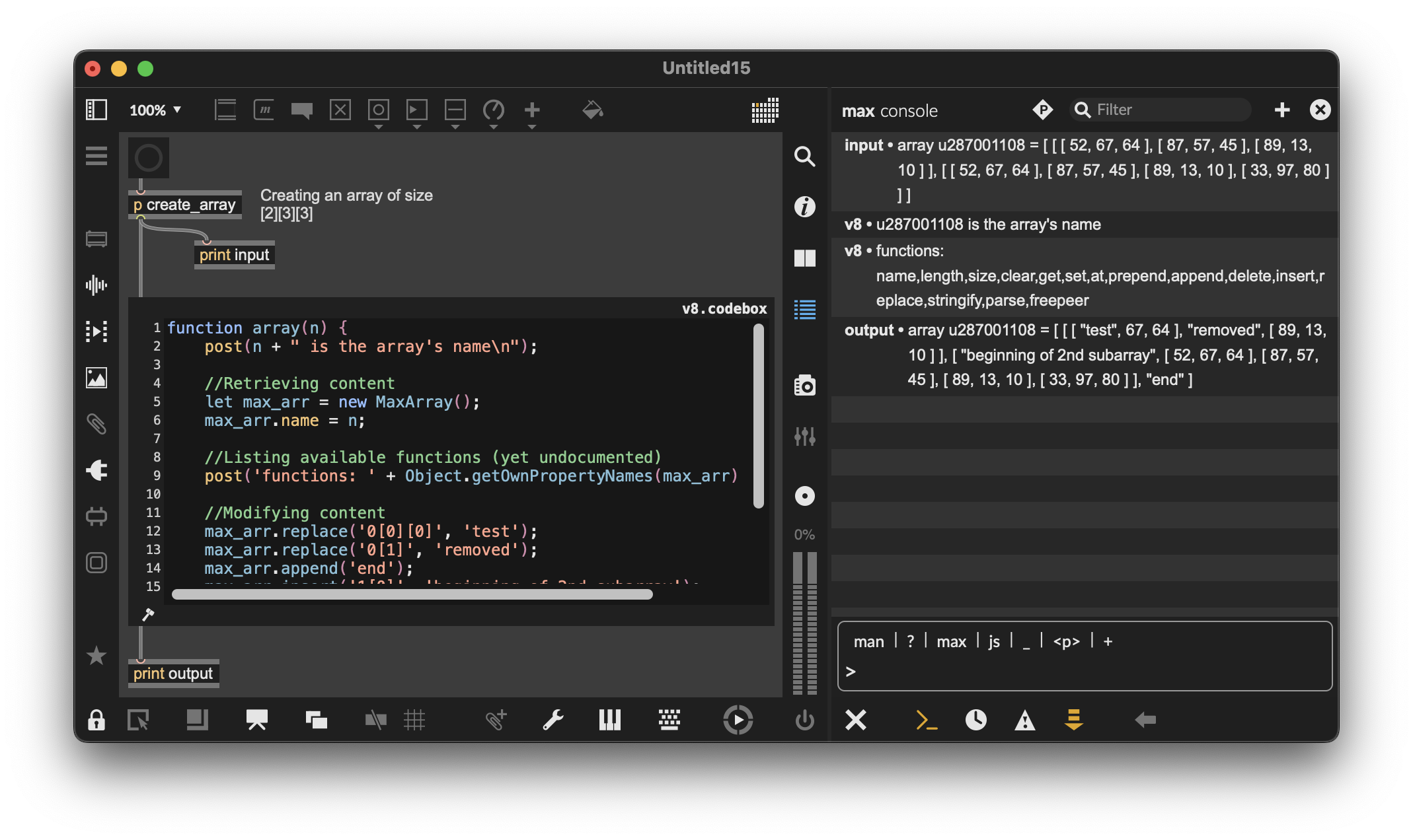 SOLVED] Max 9: Array support in JS/V8 ? - Javascript Forum
